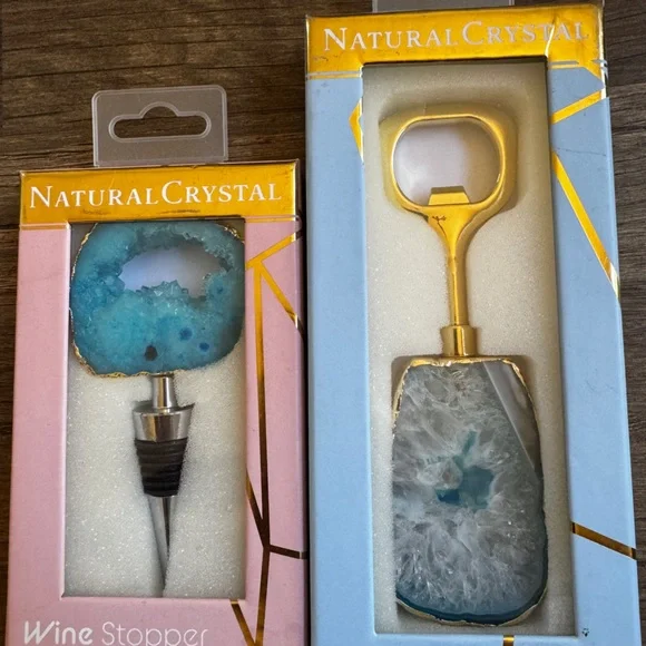 Crystal bottle stopper and wine opener - Picture 4 of 5